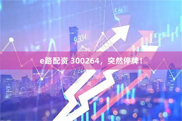 e路配资 300264，突然停牌！